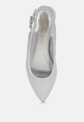 Womens Giora Glitter Slingback Flat s Sandals