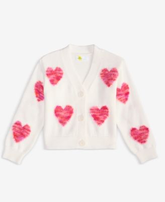 Epic Threads - Toddler Girls Heart Button Cardigan