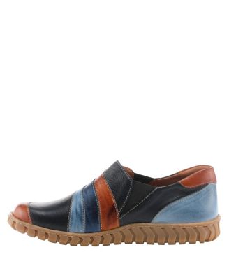 Neeta Colorblock Leather Slip-On Shoe with Removable Insole and Flexible Comfort Sole
