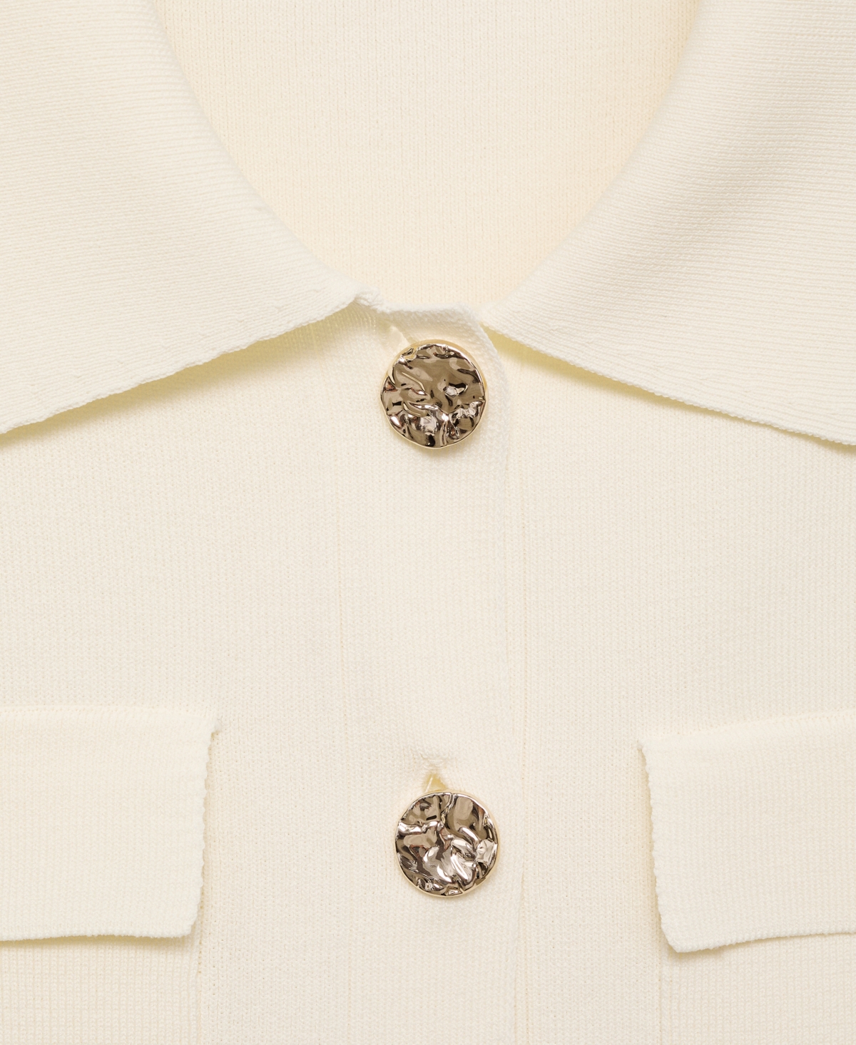 Mango Short Sleeve Cardigan In Neutral