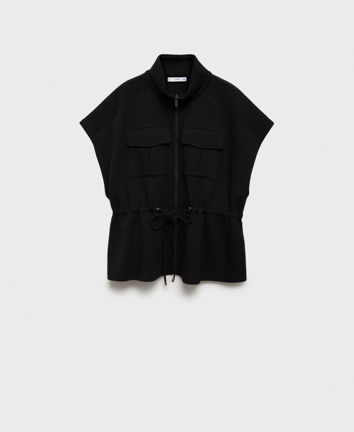 Mango Women's Adjustable Waistband Short-sleeved Jacket In Black