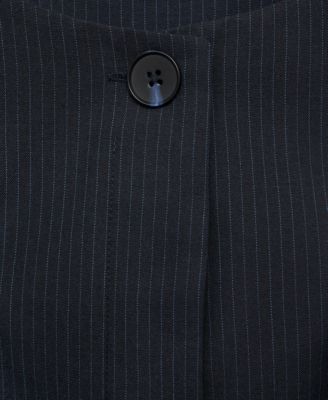 Women's Concealed Buttons Pinstripe Dress
