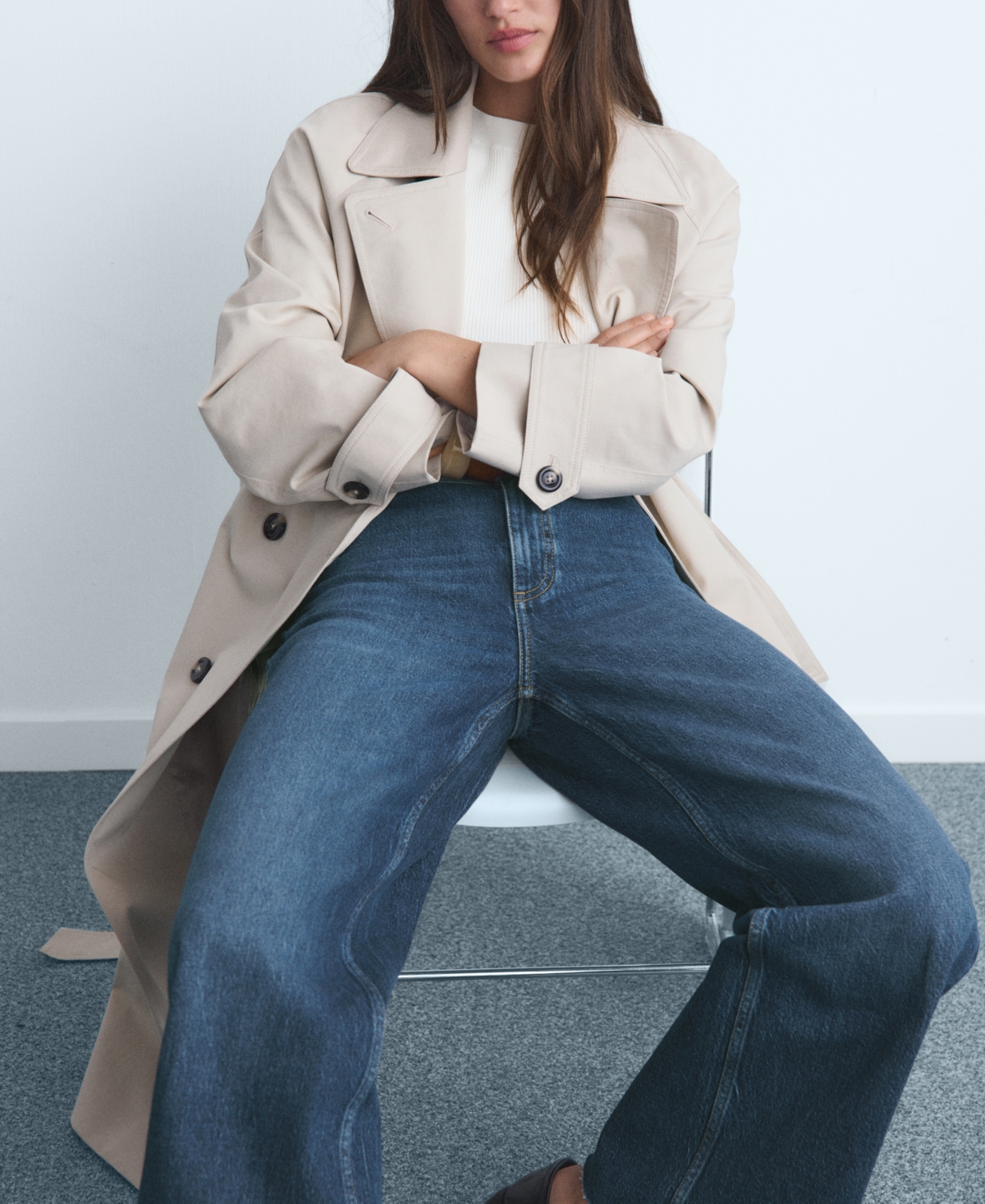 Mango Women's Catherin Culotte High-rise Jeans In Blue