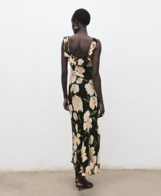 Women's Ruffle Detail Floral-Print Dress