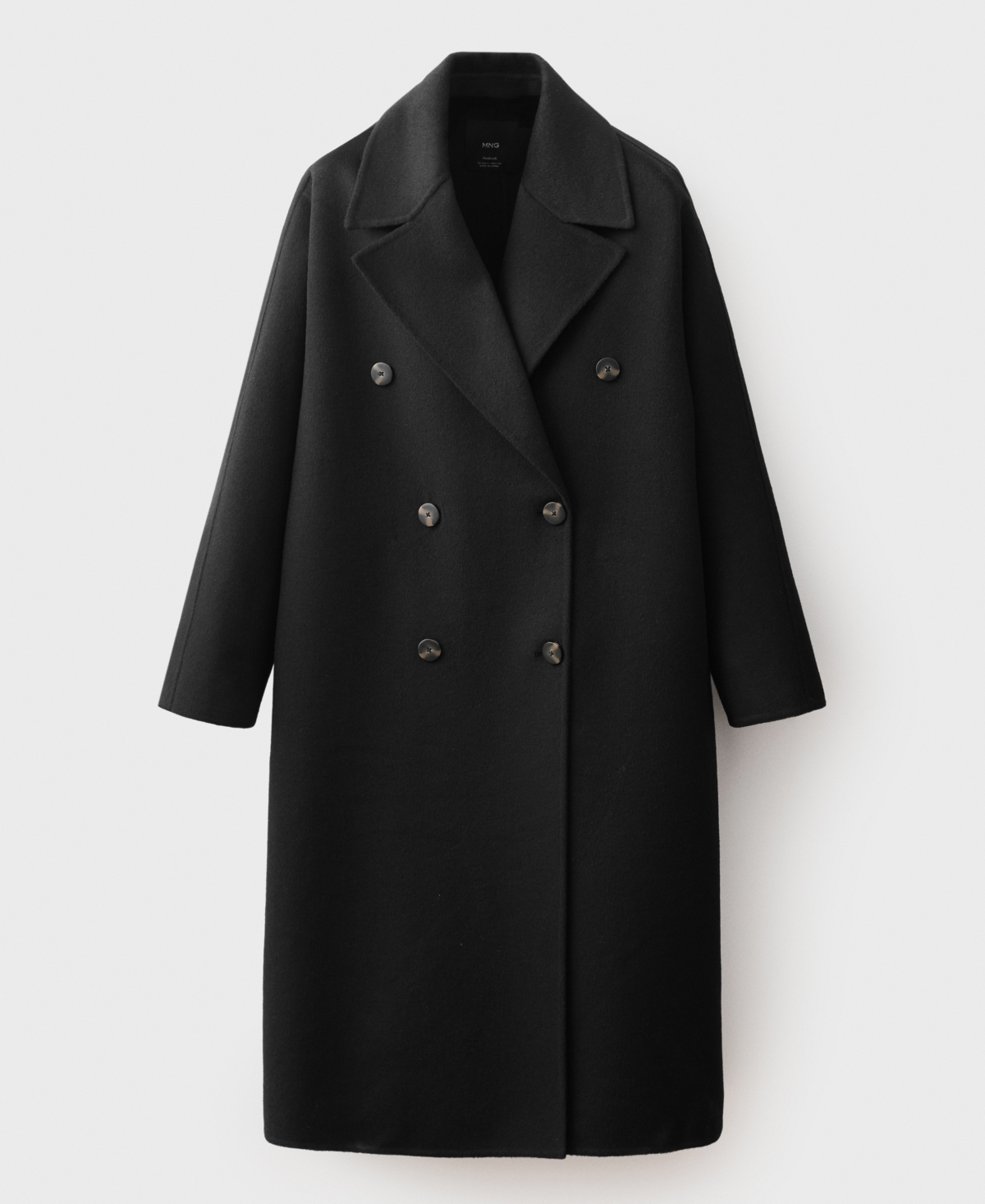Mango Manteau Laine Fait Main Oversize Noir - Femme - Xxl -  In Black