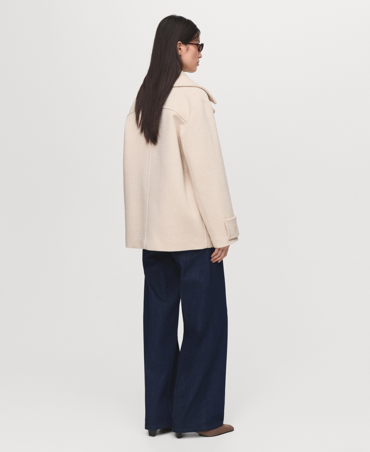 Mango Women's Double-breasted Wool Blend Coat In Neutral
