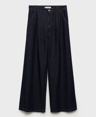 Women's Wide Leg Pleated Jeans