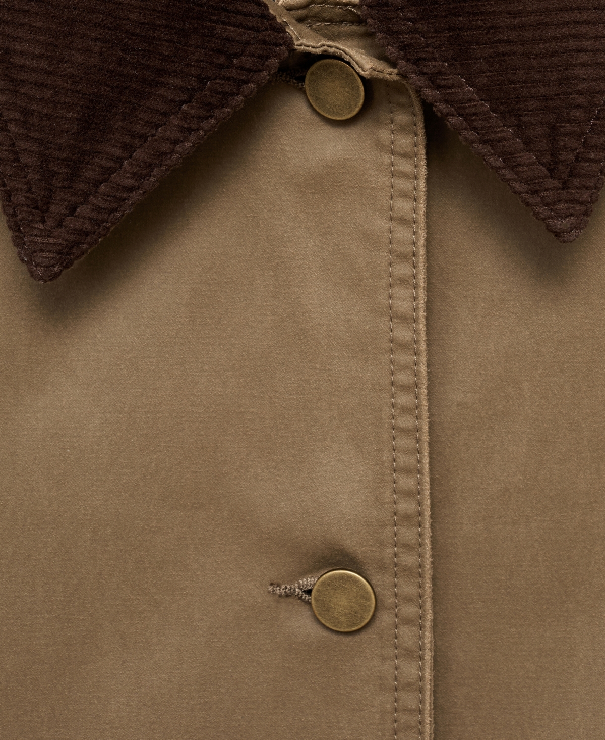 Mango Women's Corduroy Collar Denim Jacket In Brown