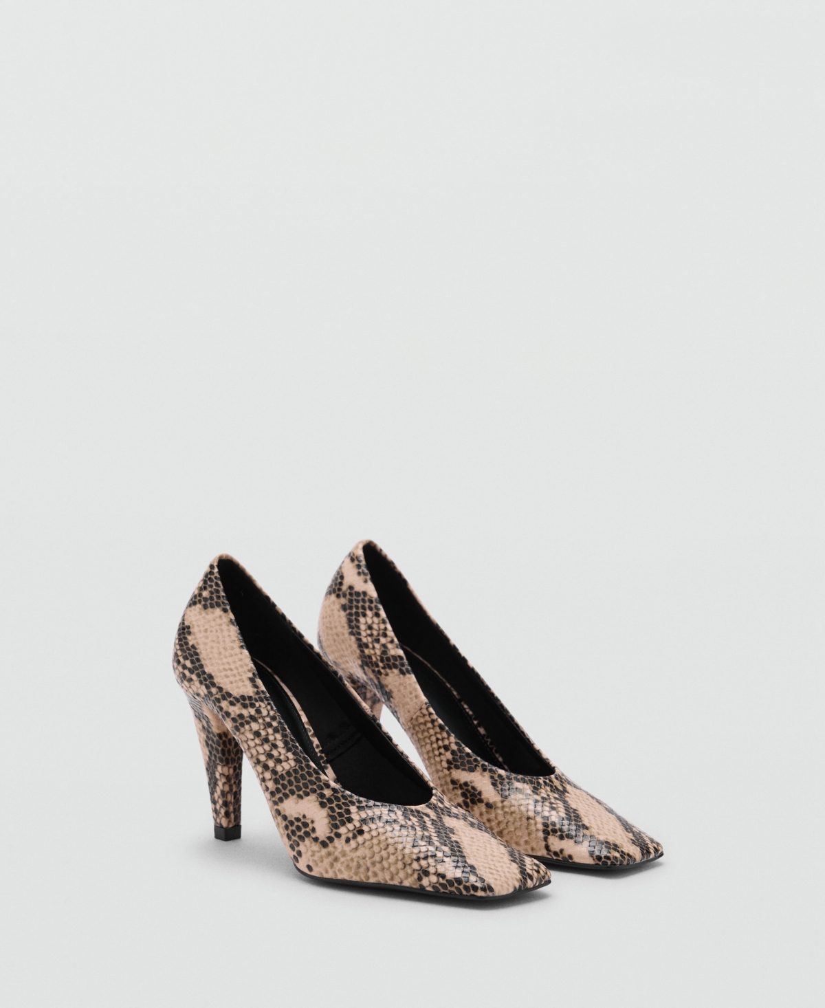 Mango Print Square Toe Pump In Sand