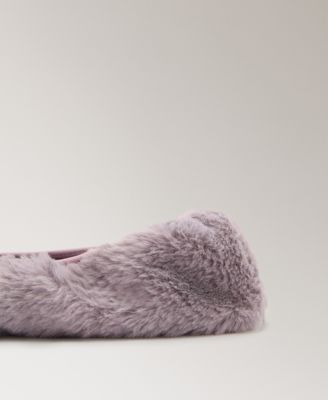 Women's Fur-Effect Ballerina Flats