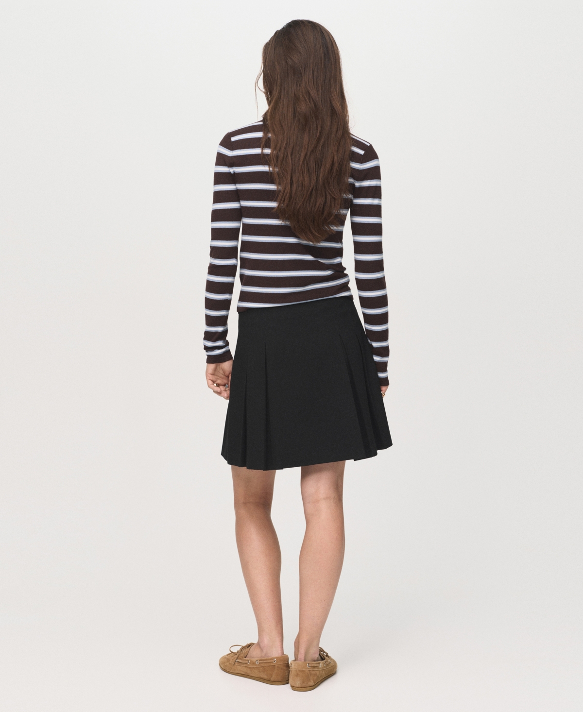 Mango Pleated Mini Skirt In Black