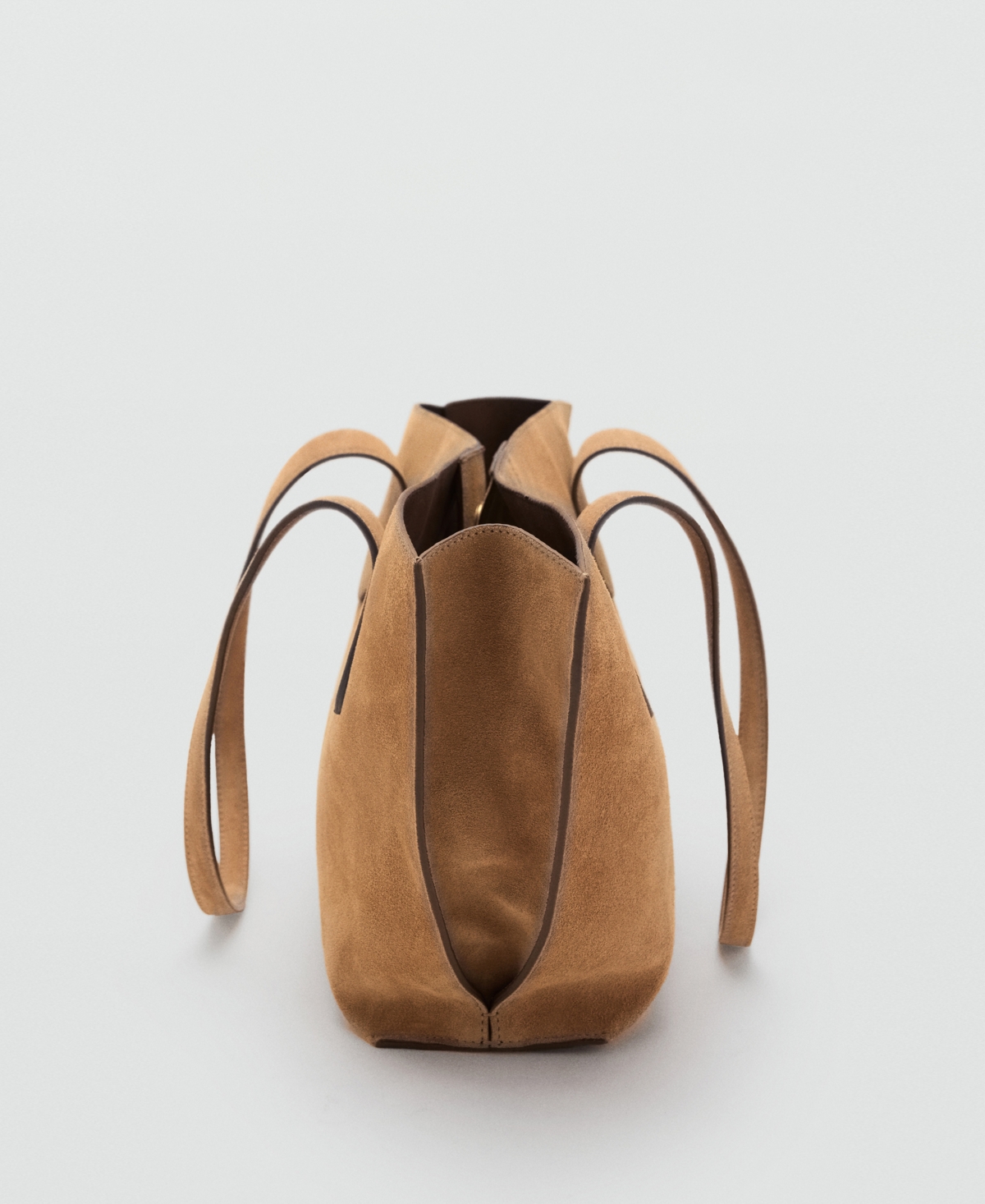 Mango Women's Suede Mini Shopper Bag In Brown
