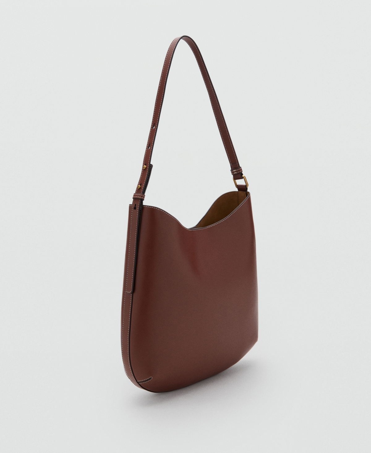Mango Women's Large Oval Shoulder Bag In Brown
