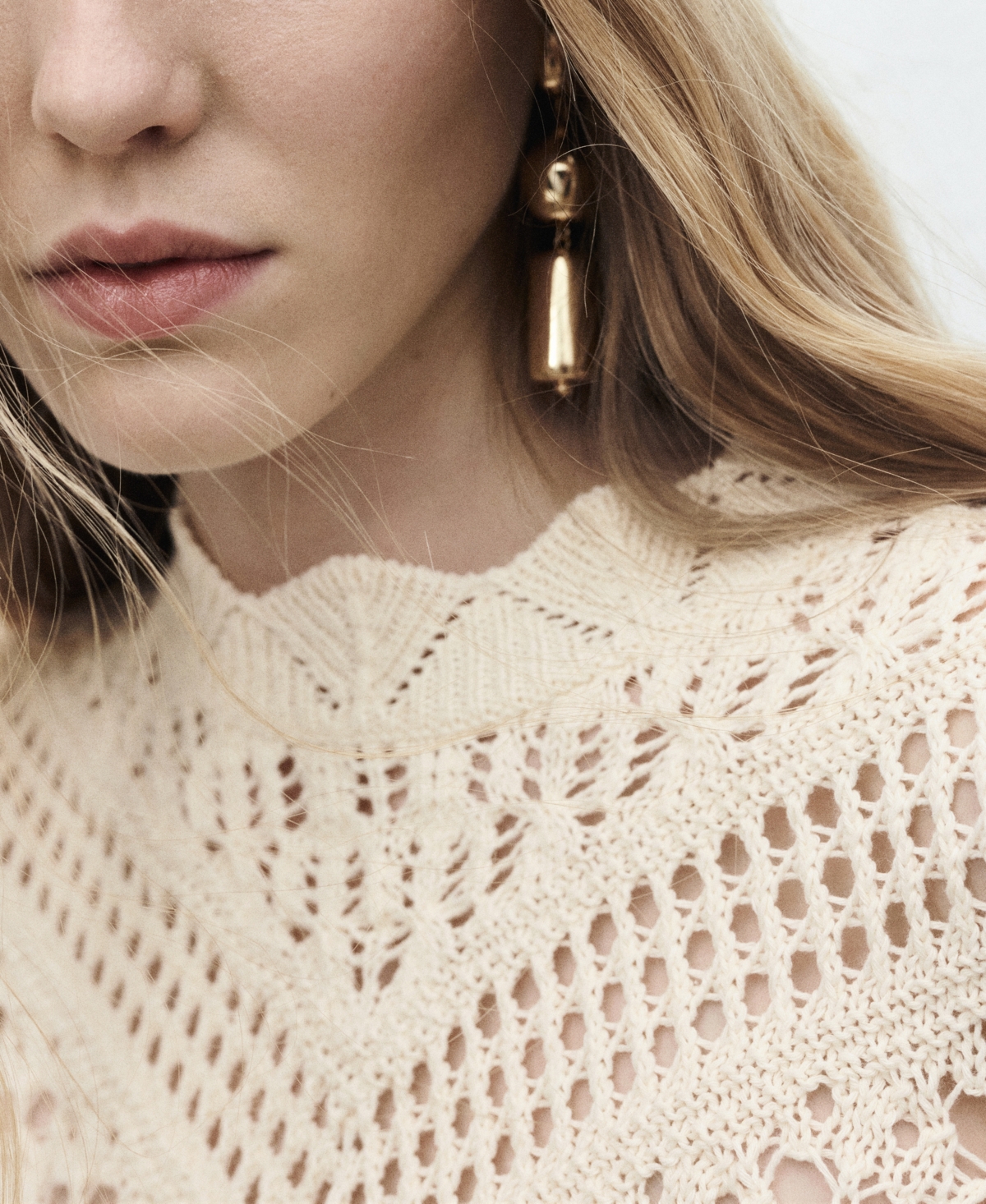 Mango Women's Openwork Details Knitted Sweater In Neutral