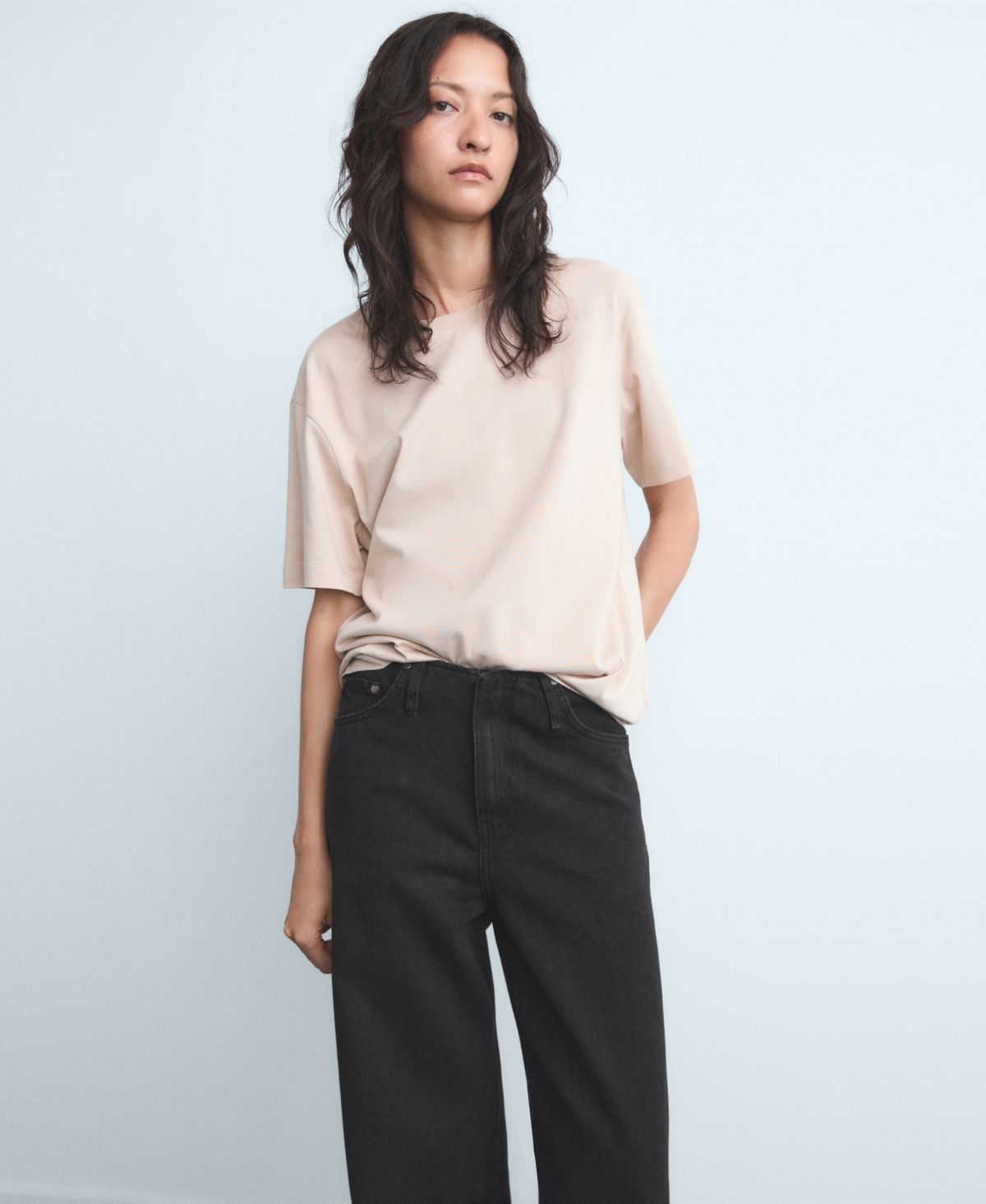Mango Women's Wide Leg Mid-rise Jeans In Neutral