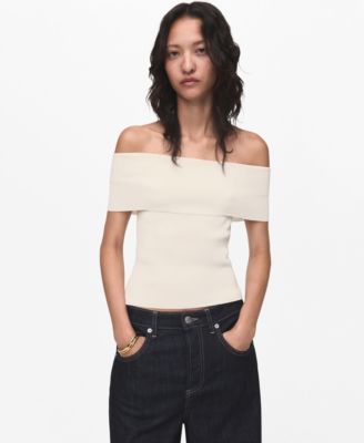 MANGO - Women's Strapless Knitted Top