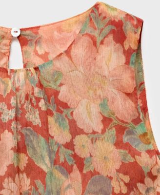 Women's Floral Pleated Blouse
