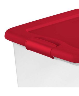 64 Qt. Clear Plastic Latching Lid Storage Bin Container Tote, 12 Pack