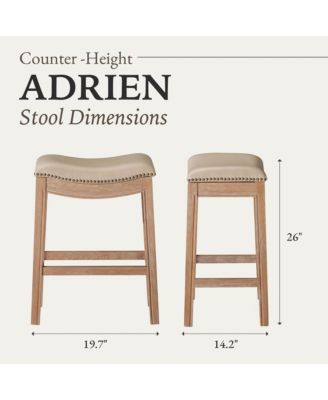 Adrien Counter Stool, Weathered Oak, Avanti Bone Leather, Set of 4