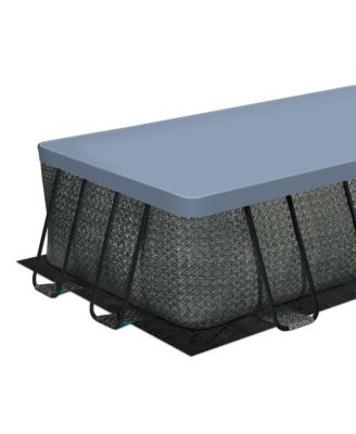 18' x 9' x 52" Oasis Rectangle Outdoor Above Ground Swimming Pool, Gray