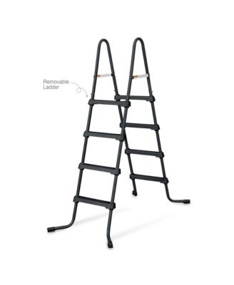 24'x12'x52" Oasis Rectangle Outdoor Above Ground Swimming Pool, Black