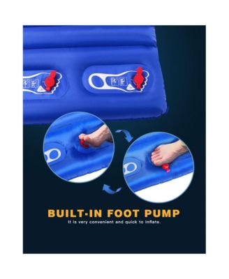 2-Person Double Sleeping Pad Lightweight Inflatable Air Mat, Blue