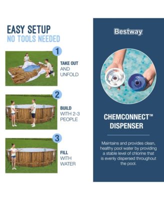 Power Steel Swim Vista 16' x 48" Round Above Ground Swimming Pool Set