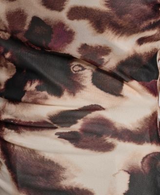 Petite Asymmetrical Neck Side Ruched Top