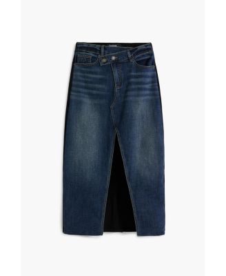 Women's Combined denim midi skirt