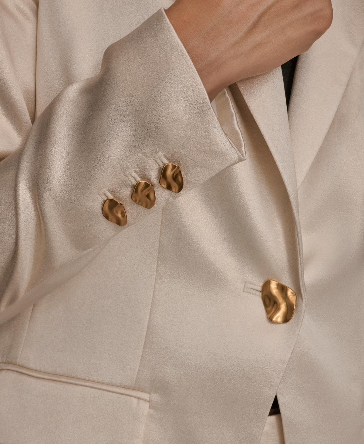 Donna Karan New York Satin One-button Blazer In White