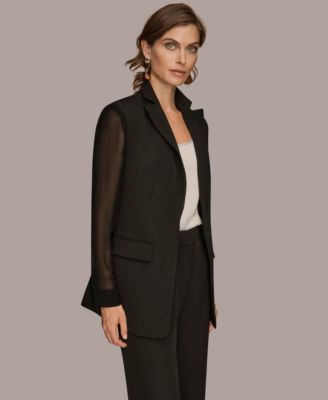 Women's Open Front Collared Jacket, Regular & Petites