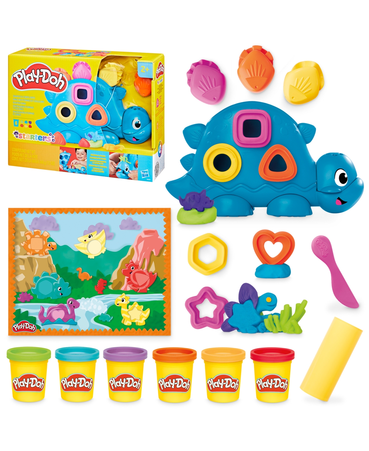 Play-doh Shapes And Colors Dinosaur Toy Starter Set In Multi