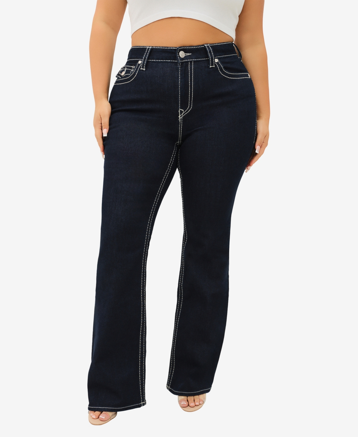 True Religion Plus Size Becca Bootcut Mid Rise Jeans