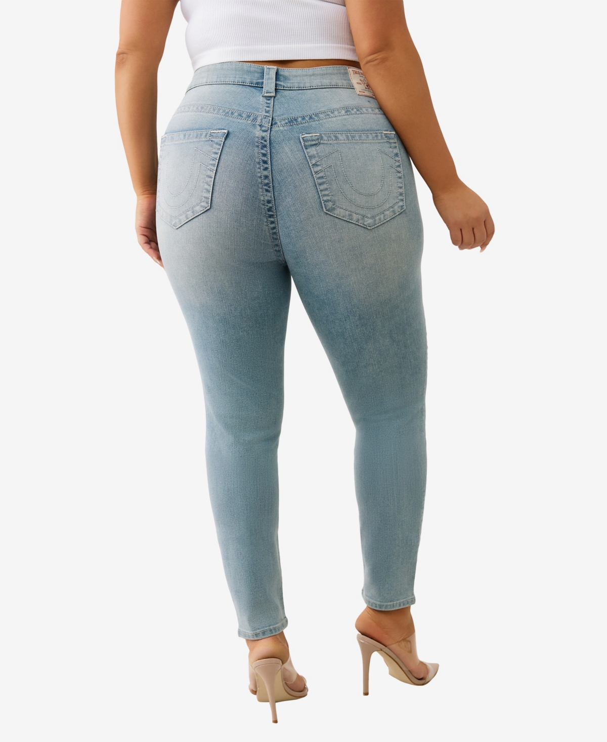 True Religion Plus Size Jennie Curvy Skinny Mid Rise Jeans In Blue