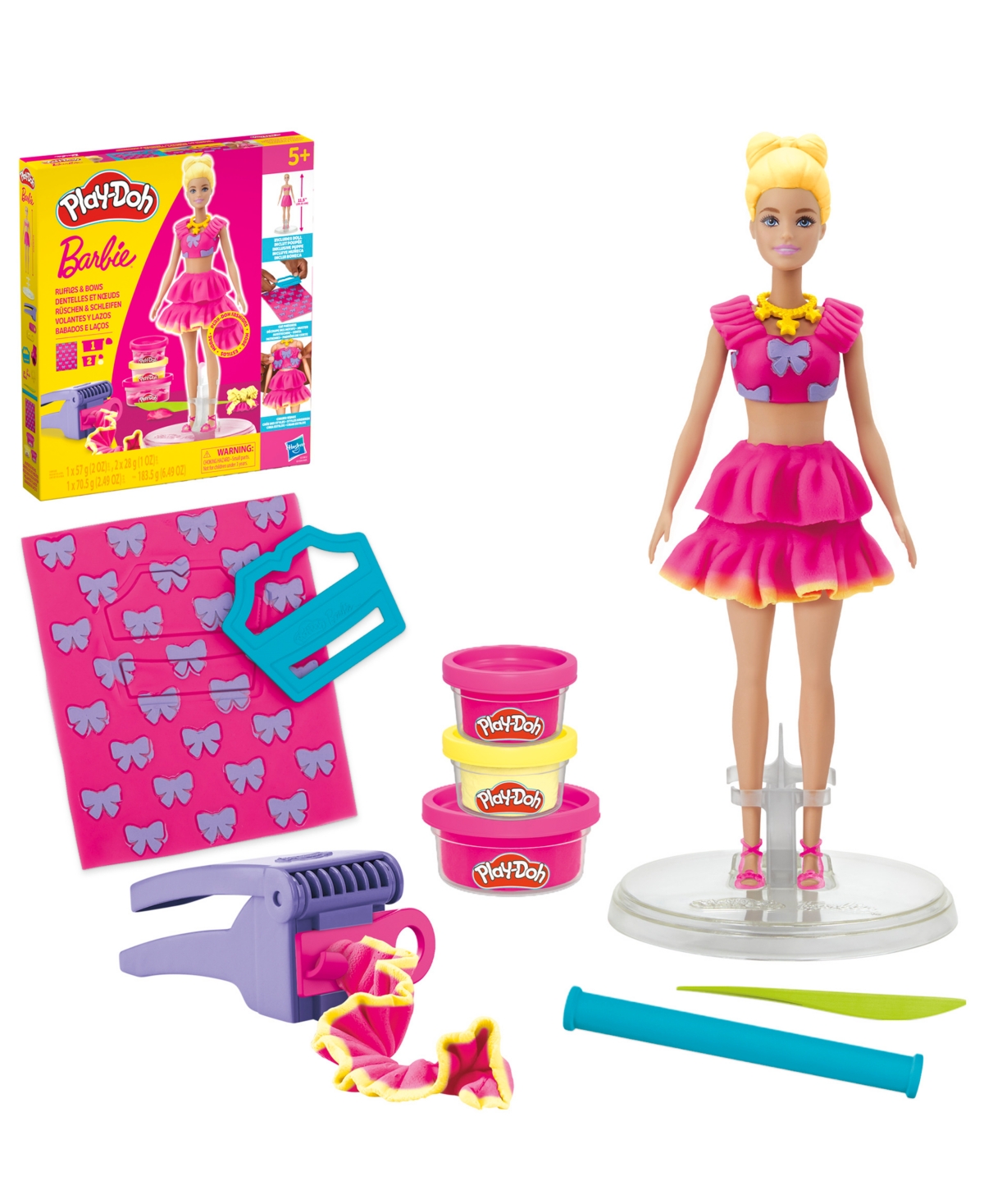 Play-doh Barbie Ruffles And Bows Set In Transparent