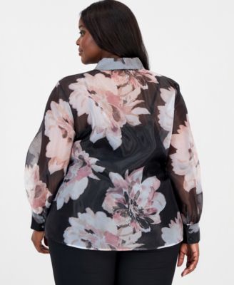 Plus Size Organza Blouse