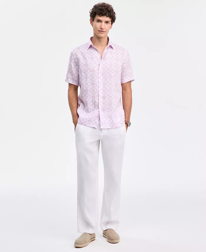 Men's Casa Regular-Fit Floral Button-Down Linen Shirt - thumbnail 6