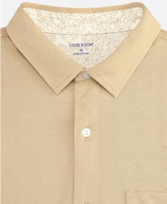 Men's Pima Cotton Solid Short-Sleeve Button-Up Knit Shirt, Macy's Exclusive