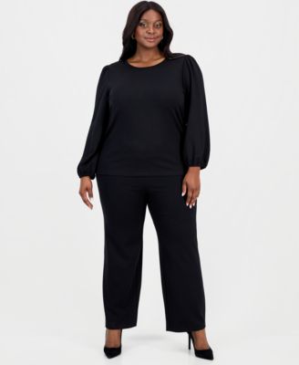Plus Size Blouson-Sleeve Top