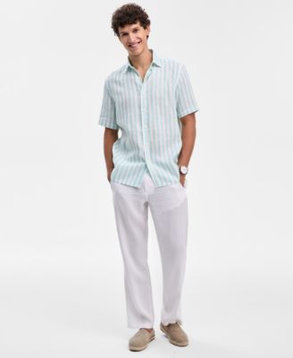 Men's Casa Regular-Fit Floral Button-Down Linen Shirt