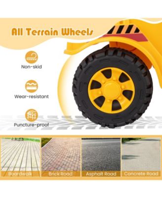 Kids Ride on Road Roller w/ Adjustable Roller Engine Sound Under-Seat Storage