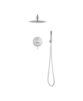 Shower System, Wall Mounted Shower Faucet Set for Bathroom with High Pressure 10" Stainless Steel Rain Shower head Handheld Shower Set, 2 Way Pressure Balance Shower Valve Kit, Brushed Gold