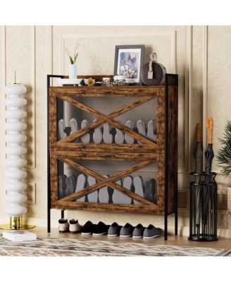 Flip-Top Shoe Cabinet Narrow