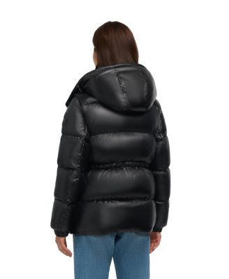 Women’s Halo Puffer with Removable Hood and Faux Sherpa Bib