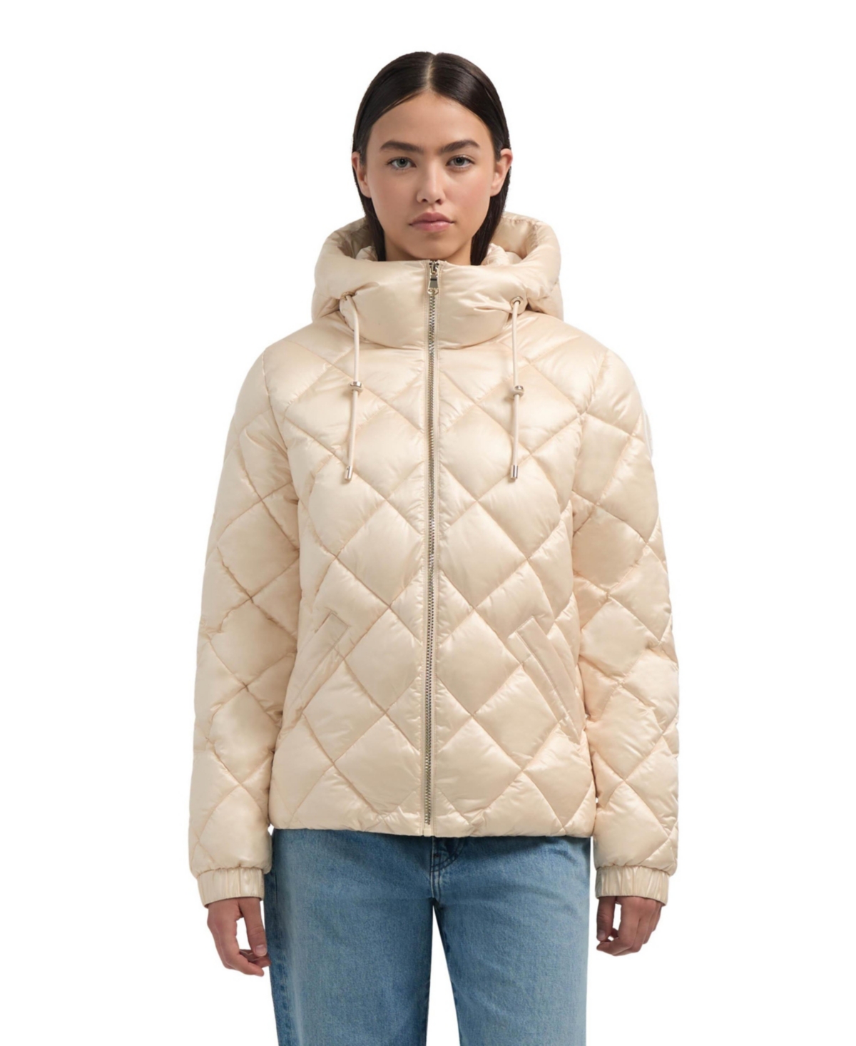 Pajar Skylynn Diamond Quilted Boxy Puffer Jacket In Gray