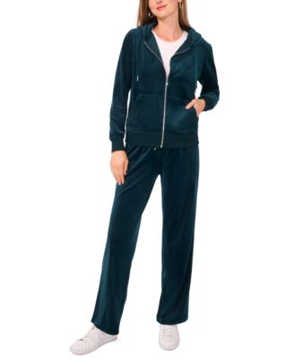 Women's Velour Zip-Front Hoodie Jacket