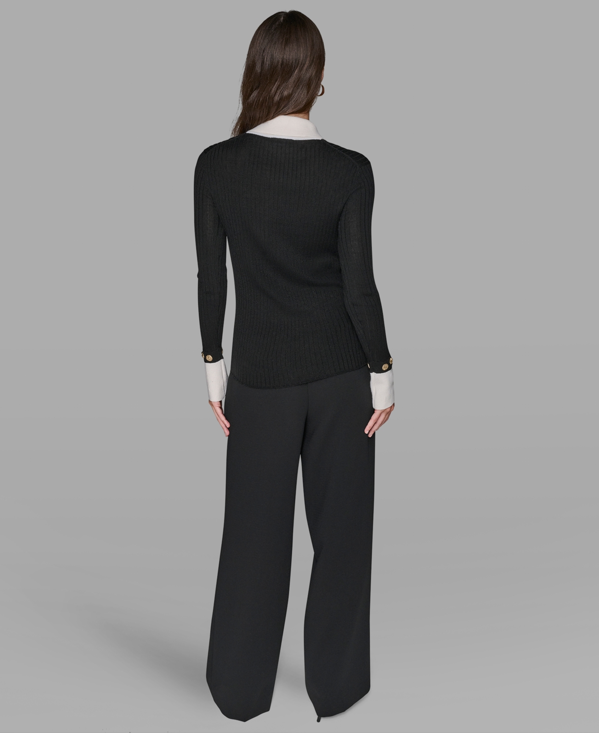 Karl Lagerfeld Women's Long Sleeves Sweater In Black