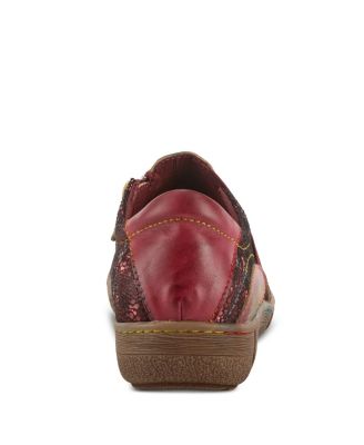 L Artiste Women s LATA Hand-Painted Closed Back Shoe with Removable Footbed and Geometric Multicolor Design