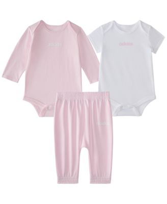 Baby Girls' Logo Bodysuits and Pants, 3-Piece Set