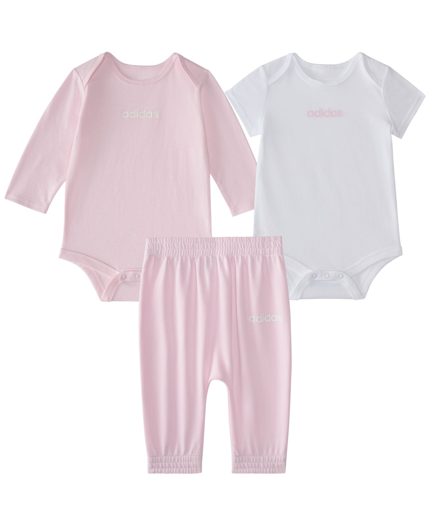 Baby Girls' Logo Bodysuits and Pants, 3-Piece Set